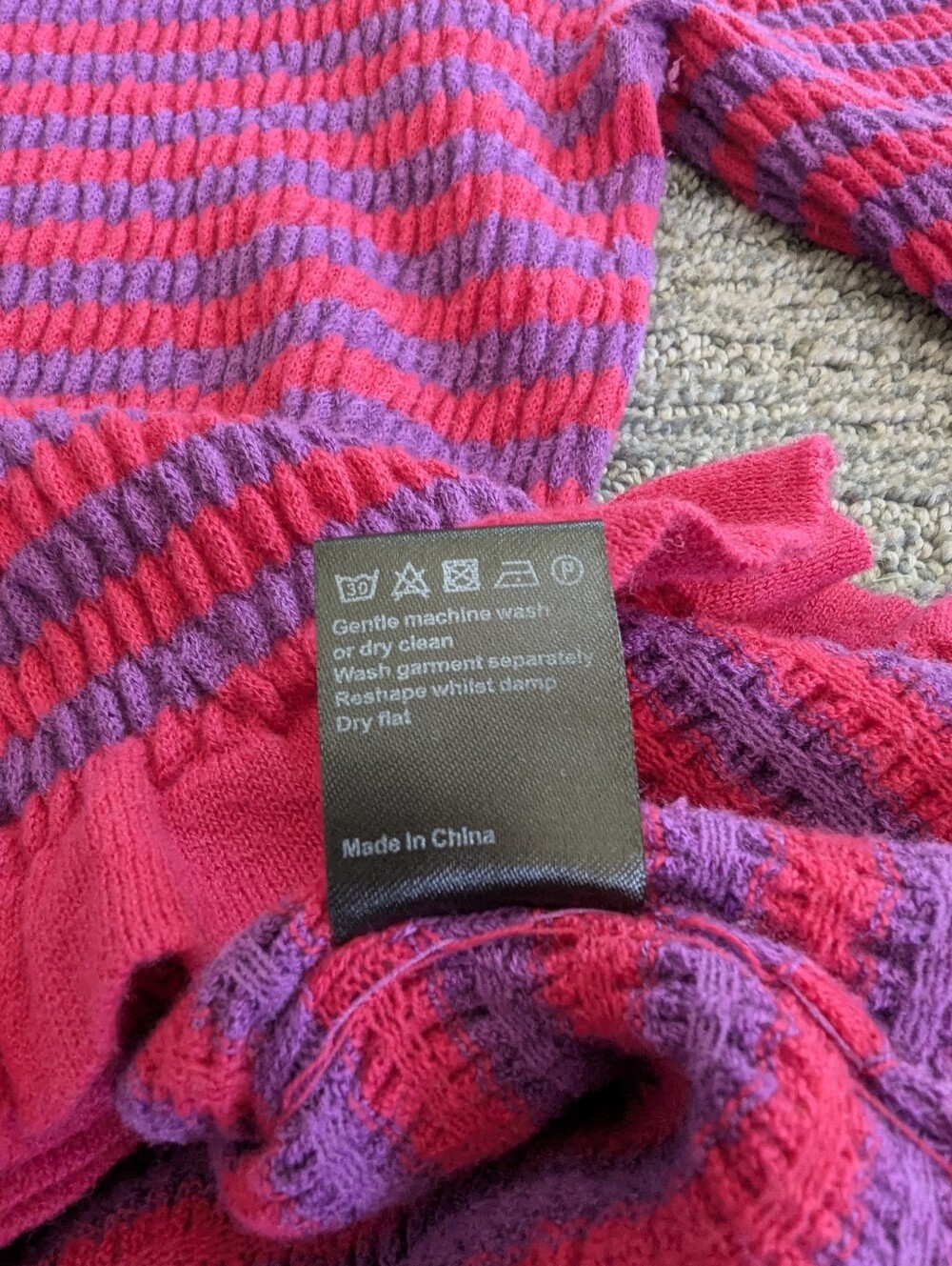 ME+EM Cotton Smocked Knit Top in Bright Rose/Deep Orchid - Picture 8 of 8